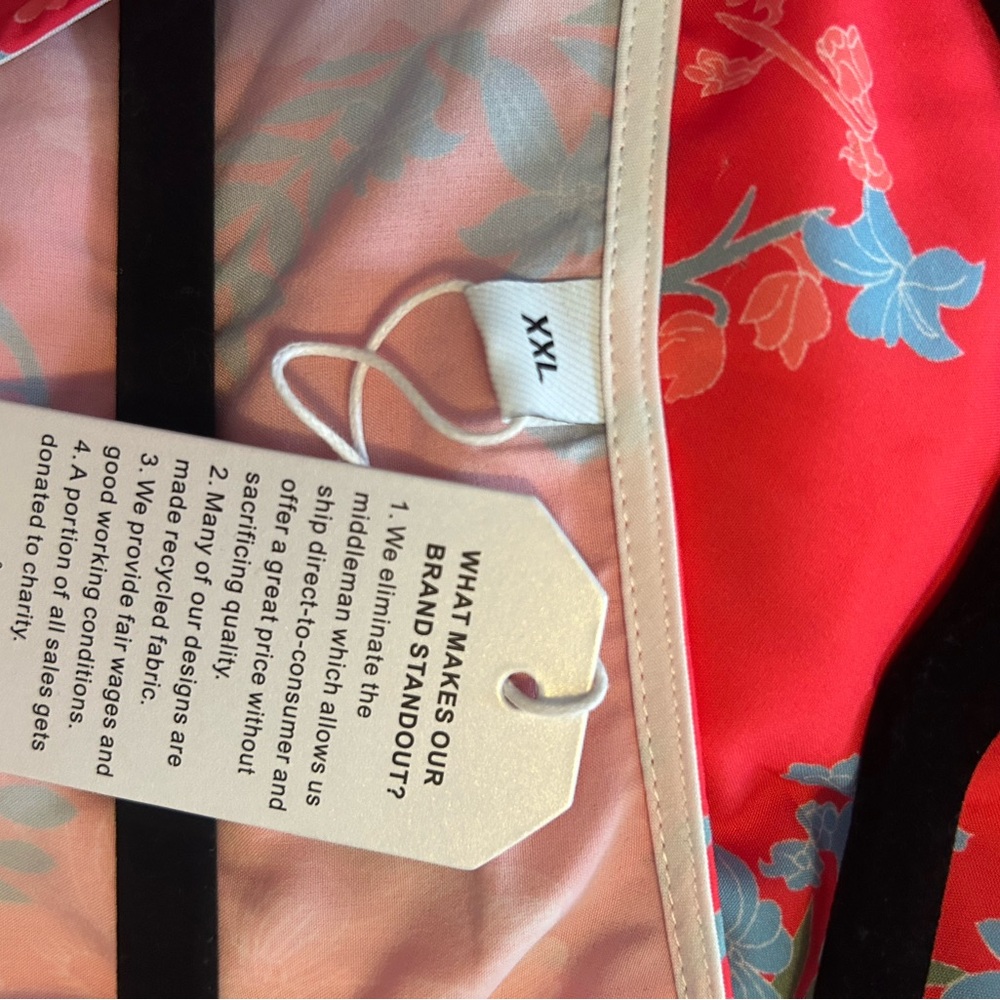 Floral Dark Pink almost Red Maxi Dress. - Picture 4 of 6